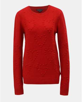 Červený svetr s plastickým vzorem Dorothy Perkins Tall