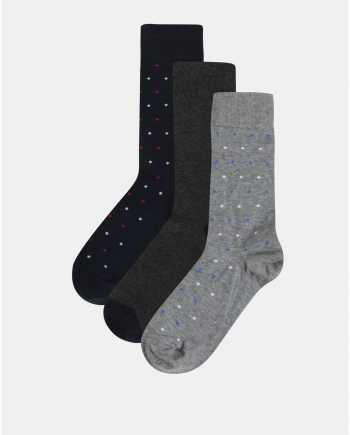 Sada tří párů ponožek v šedé a modré barvě Burton Menswear London