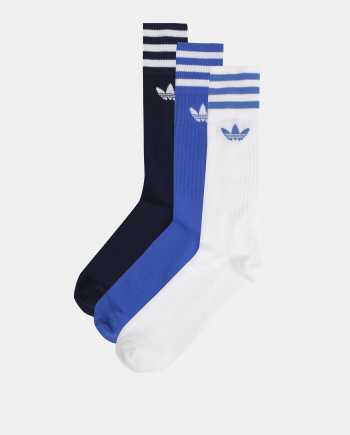 Sada tří párů pánských ponožek v modré a bílé barvě adidas Originals Solid Crew
