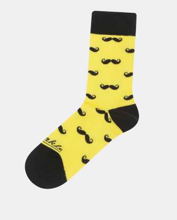 Žluté vzorované ponožky Fusakle Fúzač žltý