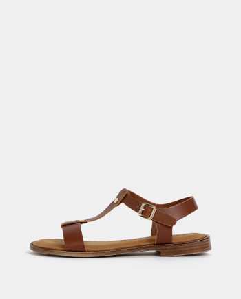 Hnědé kožené sandály Tamaris