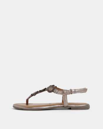 Kožené sandály v bronzové barvě Tamaris