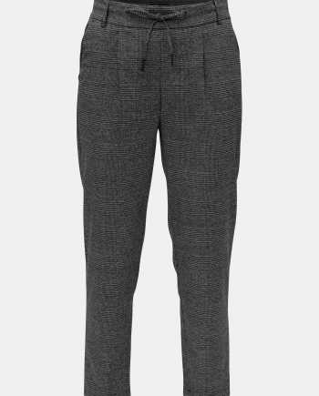 Šedo-černé vzorované kalhoty s elastickým pasem ONLY Poptrash