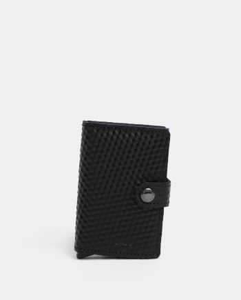 Černá kožená peněženka s hliníkovým pouzdrem s RFID Secrid Miniwallet Cubic