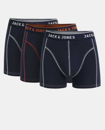 Sada tří tmavě modrých boxerek Jack & Jones Matt