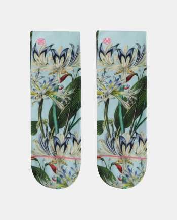 Mentolové dámské květované ponožky XPOOOS