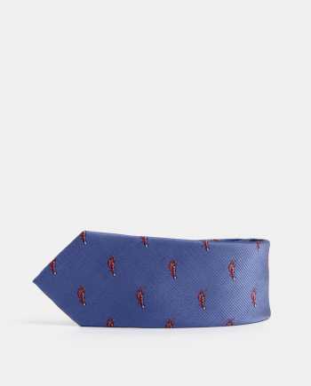 Modrá vzorovaná slim kravata Burton Menswear London Lobster