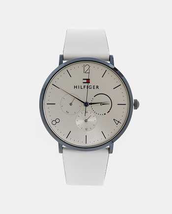 Dámské hodinky s bílým koženým páskem Tommy Hilfiger