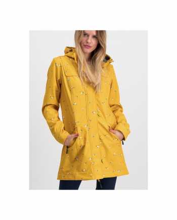 Žlutý vzorovaný funkční softshellový kabát Blutsgeschwister Wild Weather