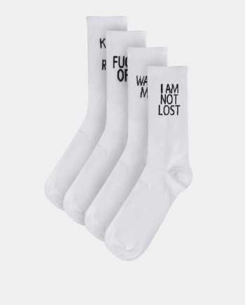 Sada čtyř párů bílých ponožek Jack & Jones Trevor