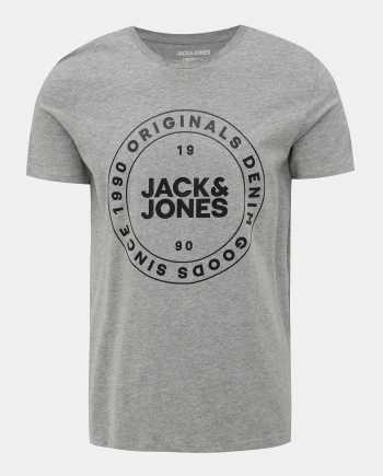 Šedé žíhané tričko Jack & Jones Vincey