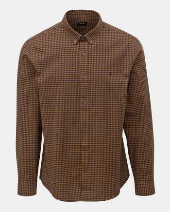 Černo-hnědá kostkovaná košile Burton Menswear London