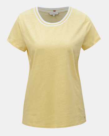 Žluté dámské lněné tričko Tommy Hilfiger
