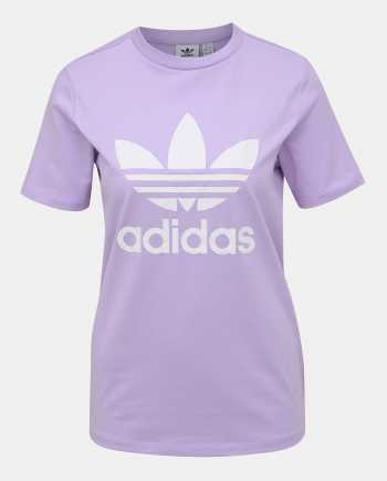 Světle fialové dámské tričko s potiskem adidas Performance