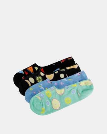 Sada čtyř párů barevných vzorovaných nízkých ponožek Jack & Jones Fruit