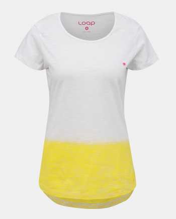 Žluto-bílé dámské tričko LOAP Blussi