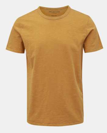 Žluté basic tričko Selected Homme Ben
