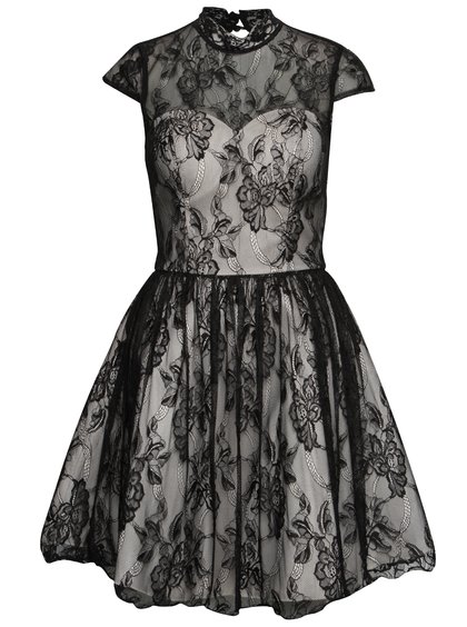 Krémovo-černé krajkované šaty Chi Chi London Darcy