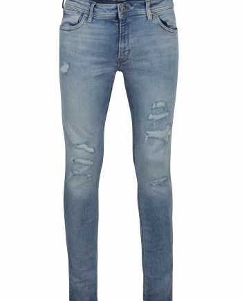 Modré skinny fit džíny s potrhaným efektem Jack & Jones Liam