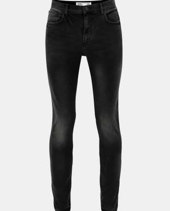 Tmavě šedé skinny džíny s vyšisovaným efektem Burton Menswear London