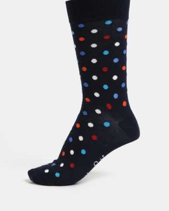Modré vzorované pánské ponožky Happy Socks Dot