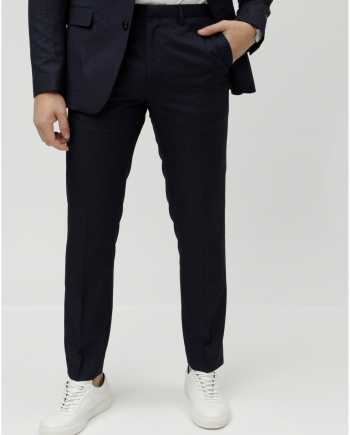 Tmavě modré kostkované oblekové slim fit kalhoty Burton Menswear London Puppytooth