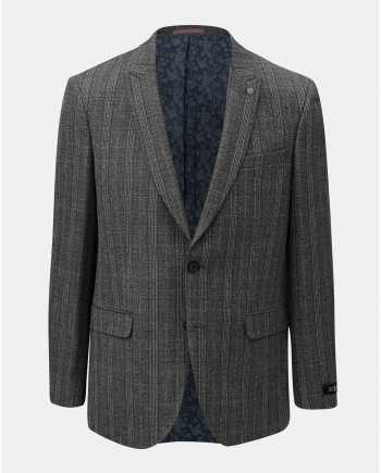 Šedé kostkované oblekové sako Burton Menswear London Pow