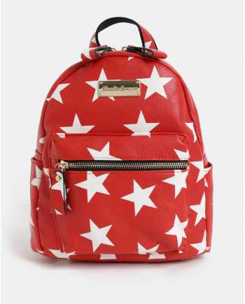 Bílo-červený batoh s motivem hvězd Claudia Canova Starlight
