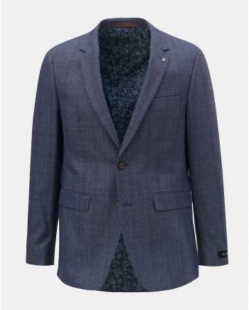 Modré kostkované oblekové slim fit sako Burton Menswear London