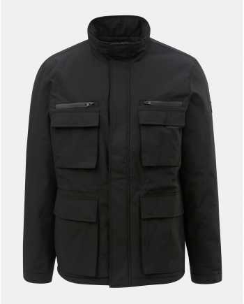 Černá zimní bunda s kapsami Burton Menswear London
