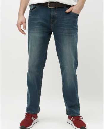 Modré straight džíny s páskem Burton Menswear London