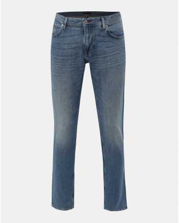 Modré pánské straight fit džíny s příměsí lnu Tommy Hilfiger