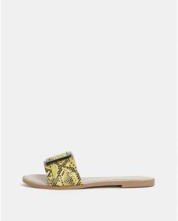 Žluté pantofle s hadím vzorem Dorothy Perkins