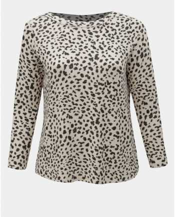 Béžový volný svetr s gepardím vzorem Dorothy Perkins Curve