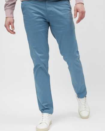Světle modré slim kalhoty s páskem Selected Homme Yard