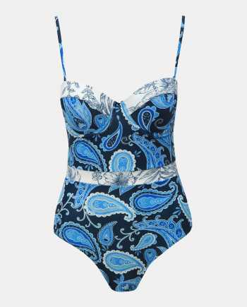 Modré vzorované jednodílné plavky Dorothy Perkins