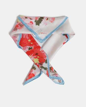 Krémový dámský květovaný hedvábný šátek Tom Joule Bloomfield