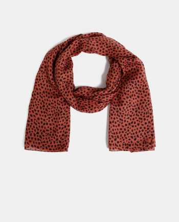 Červený šátek s leopardím vzorem Pieces Curie