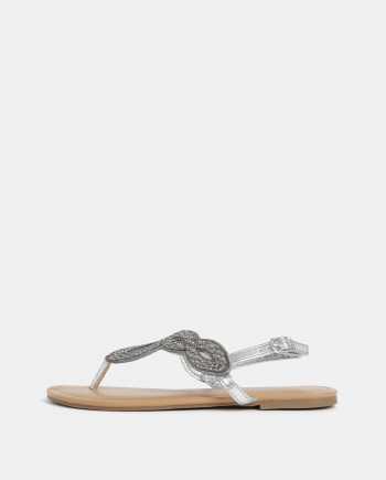 Sandály ve stříbrné barvě Dorothy Perkins