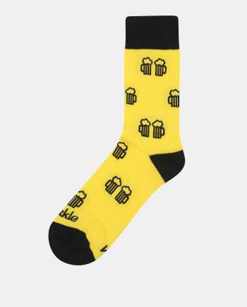 Žluté vzorované ponožky Fusakle Na zdravi