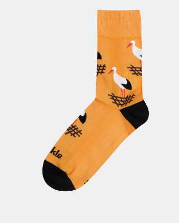 Oranžové vzorované ponožky Fusakle Bocian