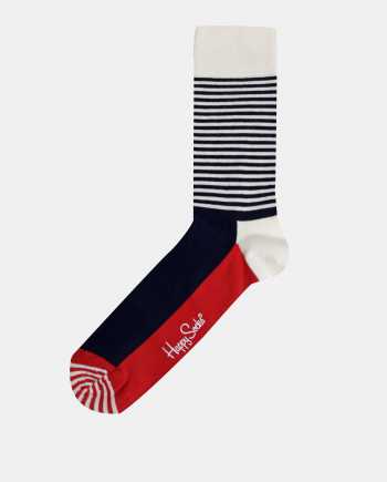 Trojbarevné pánské pruhované ponožky Happy Socks Half Stripe
