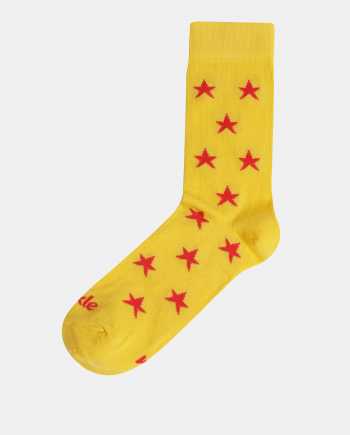Žluté vzorované ponožky Fusakle Hviezda plážová
