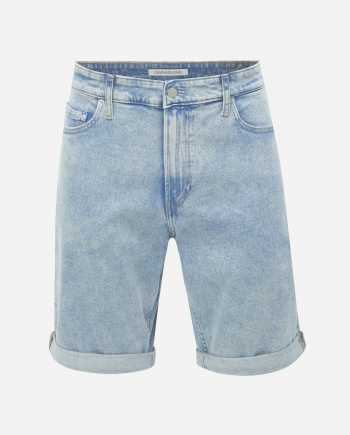Světle modré pánské slim fit džínové kraťasy Calvin Klein Jeans