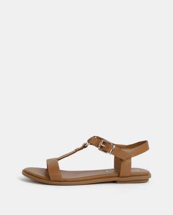 Hnědé dámské kožené sandály Tommy Hilfiger