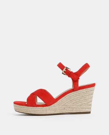 Červené dámské semišové sandálky Geox Soleil