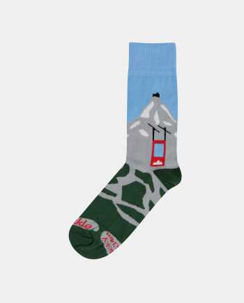 Modro-zelené unisex ponožky s motivem hor Fusakle Lomničák