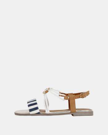 Bílo-modré pruhované sandály Tamaris