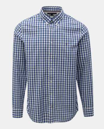 Modrá pánská kostkovaná slim fit košile Tommy Hilfiger