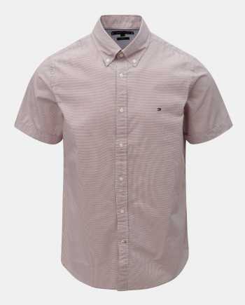 Světle růžová vzorovaná slim fit košile Tommy Hilfiger